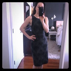 Banana republic gray/black overknee sheath dress